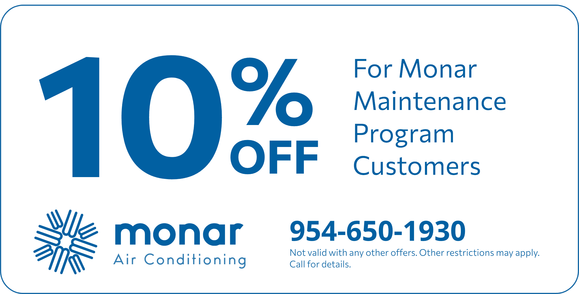 10% off for Monar maintenance programcustomers